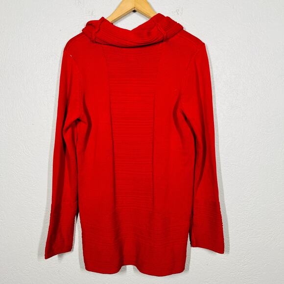 NEW! Calvin Klein Mock Neck Sweater Oversize Legging Red Long Sleeve - M - Picture 3 of 5